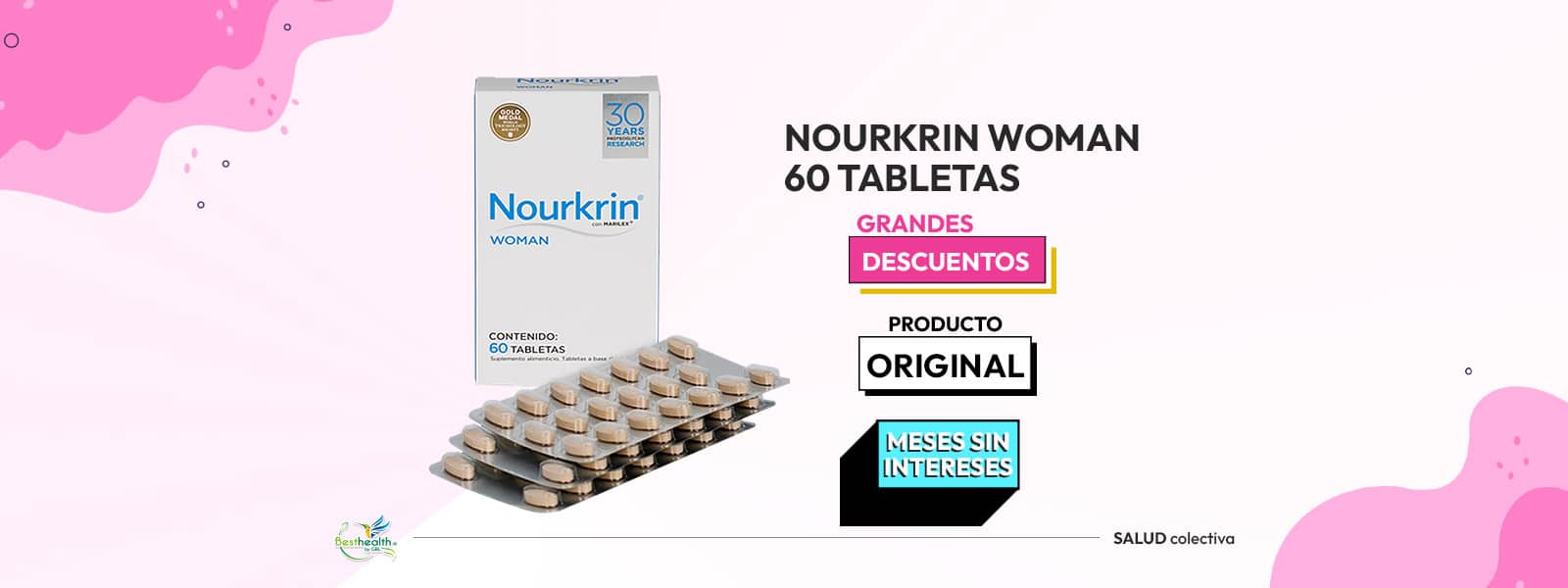 compra nourkrin woman original con descuento precio mas bajo en best health