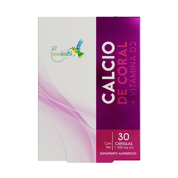 Calcio De Coral con Vitamina D 2 30 Cápsulas Best Health multivitamínico