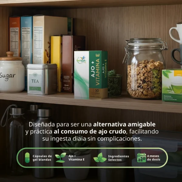Ajo + Vitamina E 30 Caps Best Health - Imagen 3
