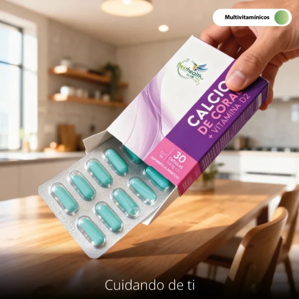 Calcio de Coral + Vitamina D2 30 Caps Best Health - Imagen 4
