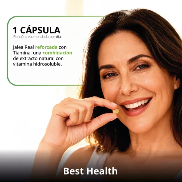 Jalea Real + Vitamina B1 (Tiamina) 30 cápsulas Best Health - Imagen 5