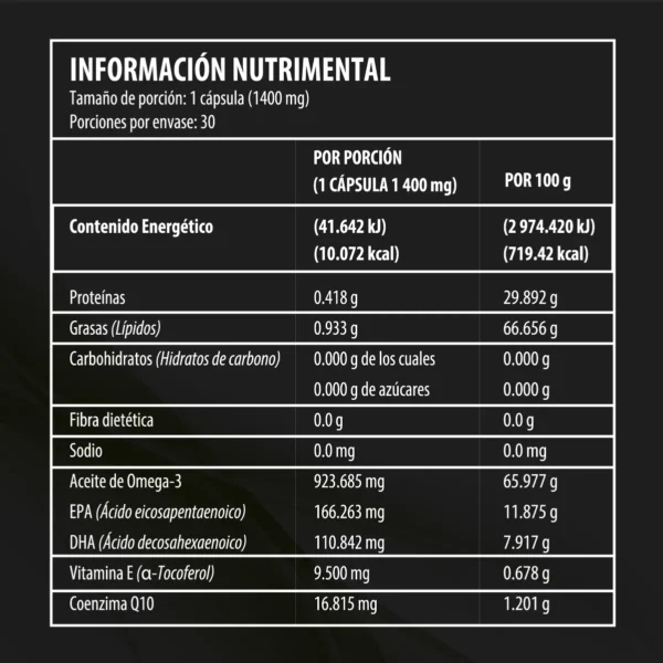 Omega 3 + Co-Q10 30 caps Best Health - Imagen 2