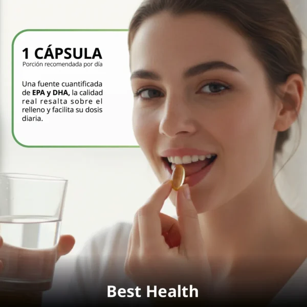 Omegabest Omega 3 120 cápsulas Aceite de Pescado Best Health - Ácidos Grasos - Imagen 5