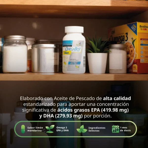 Omegabest Omega 3 120 cápsulas Aceite de Pescado Best Health - Ácidos Grasos - Imagen 3