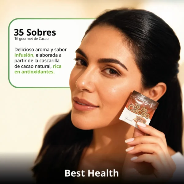 Té de Cacao 35 sobres Best Health - Infusión Energizante y Antioxidante Natural - Imagen 5