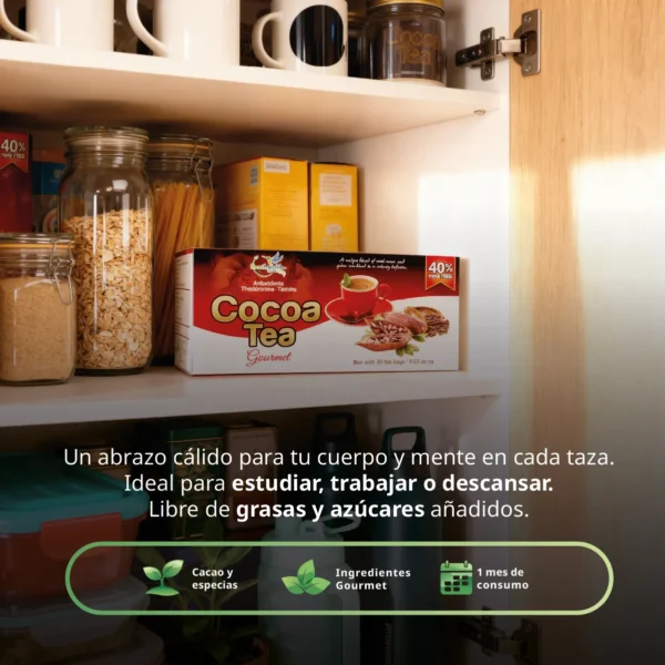 Té de Cacao 35 sobres Best Health - Infusión Energizante y Antioxidante Natural - Imagen 3