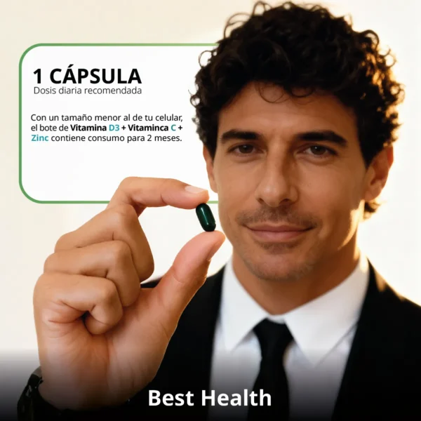 Vitamina D3 + Vitamina C + Zinc 60 cápulas Best Health - Imagen 5