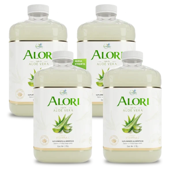 4Pack ALORI Jugo de Aloe Vera Galón 3.78 L | MEJOR PRECIO POR GALÓN