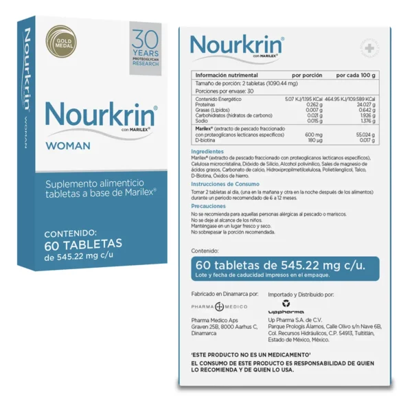 Nourkrin Woman 60 tabletas Tratamiento capilar para la alopecia severa para mujer - Imagen 2